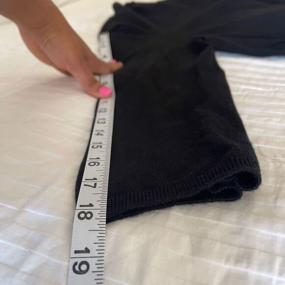 Tommy Hilfiger Women’s Black Pleated Hem Open Front Cardigan Sweater Size L - Picture 5 of 9